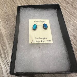 Blue opal earrings
